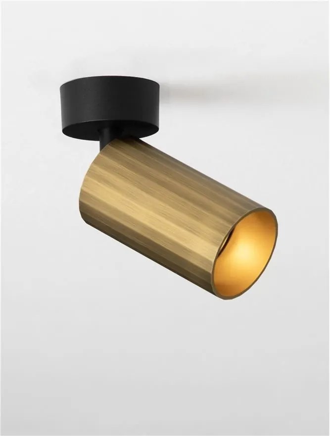 Spot aplicat design tehnic ZELOS negru/ auriu