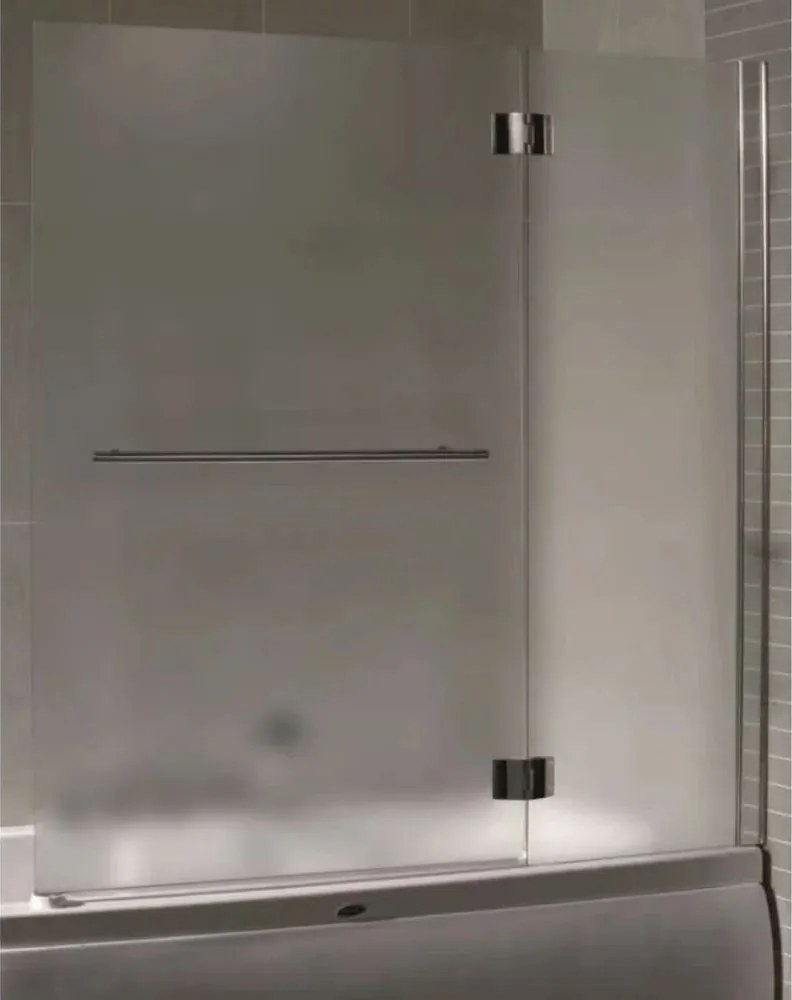 Paravan de cada batant Inter Ceramic 126x140 cm sticla opaca 5 mm profil crom lucios dreapta