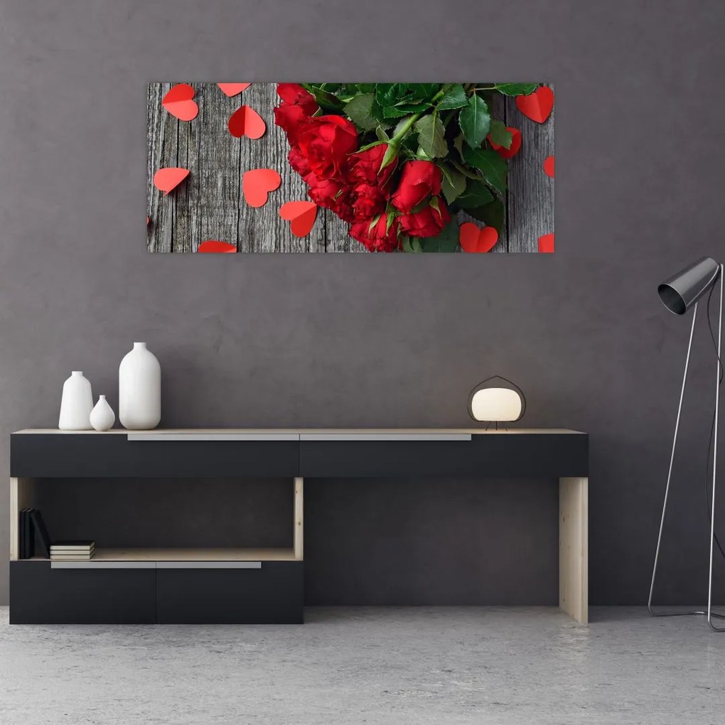 Tablou - cu buchet de flori (120x50 cm)