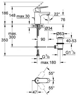 Baterie lavoar monocomandă 1/2&quot; Grohe Eurosmart Cosmo -3282500E