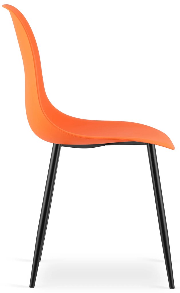 Set 4 scaune portocalii OSAKA cu picioare negre