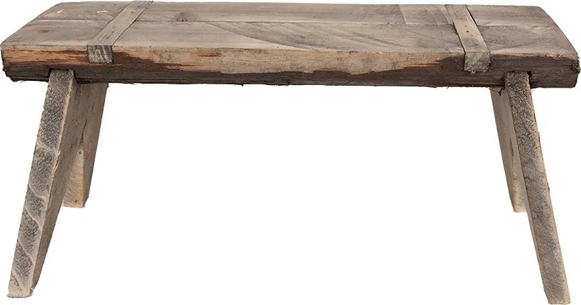 Banca de exterior, natur, din lemn masiv, 44x18x20 cm Brody