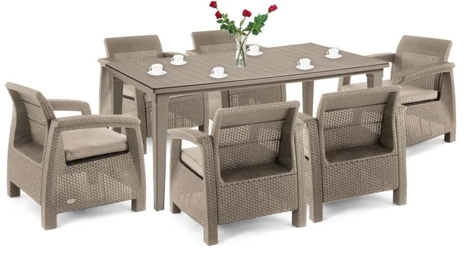 Set de mobilier de grădină Corfu Big Duo cu masă Futura pentru cappuccino