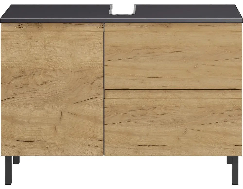 Dulap gri închis sub chiuvetă cu aspect de stejar 80x56 cm Salinas - Germania