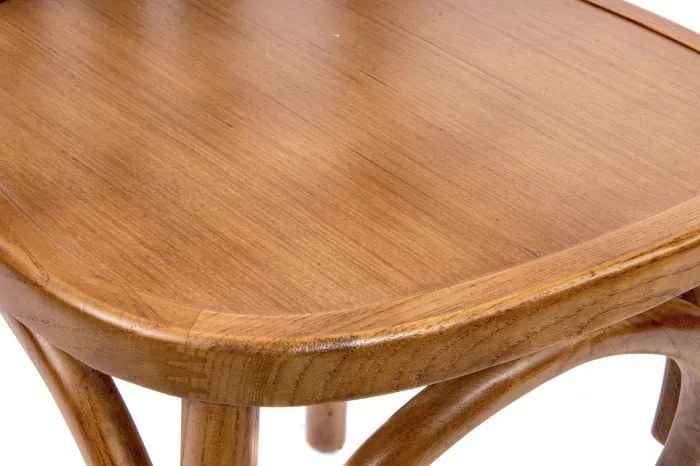 Scaun dining vintage din lemn masiv de ulm, finisaj natural, 40×40×77 cm, „Vienna"