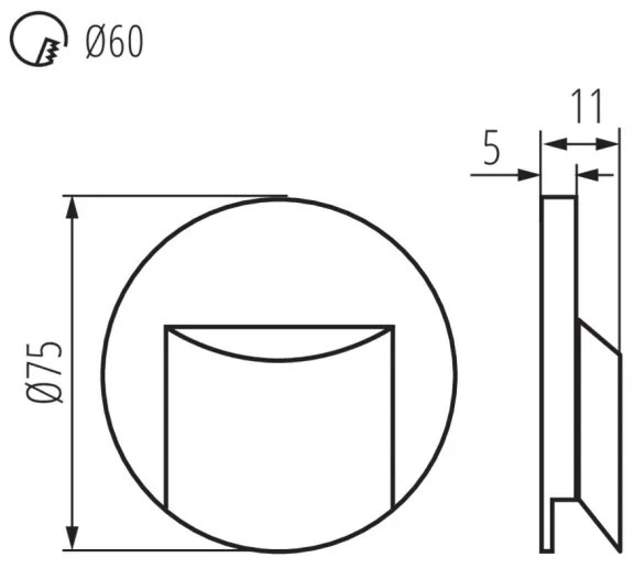 Kanlux 33323 - Aplica LED pentru scări ERINUS, 0,8 W, 12 V, 4000 K, alb