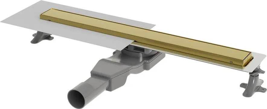 Set rigola dus plus capac Wirquin Linear finisaj auriu periat 60 cm