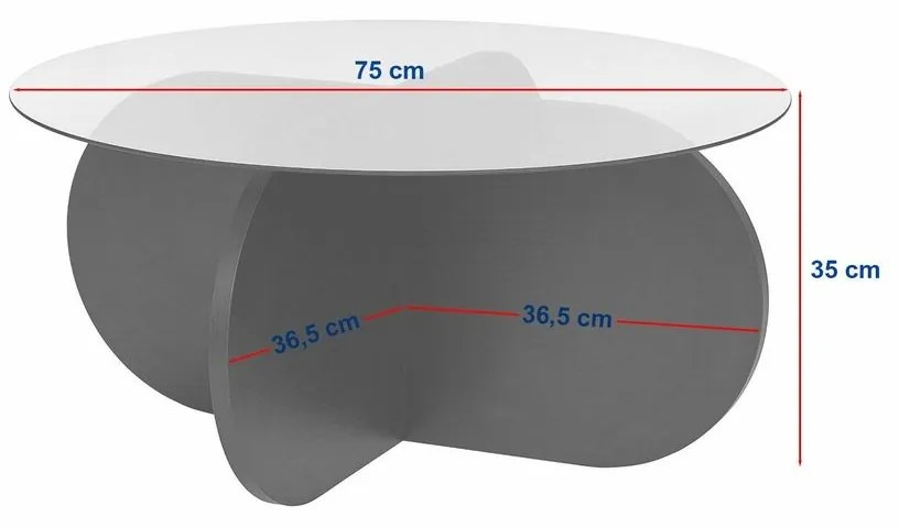 Măsuță de cafea Aeris Sapphire Oak cu sticlăfumurie