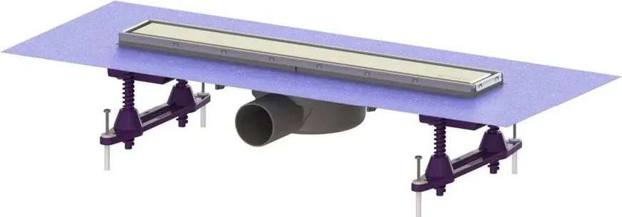 Set rigola pentru dus plus capac Kessel Linearis Compact 45 cm inox cu sita de par si clapeta multistop