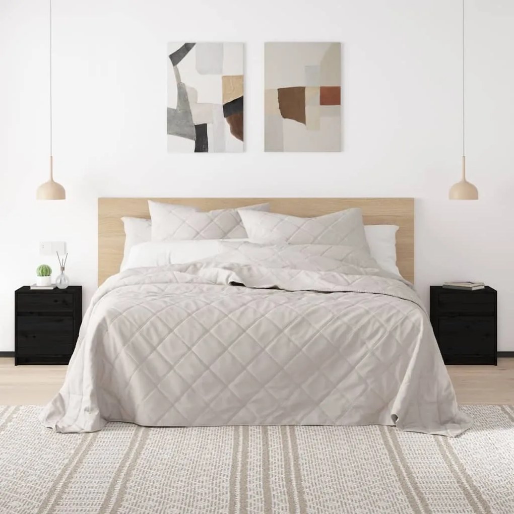 vidaXL Noptiere, 2 buc., negru, 40x31x50 cm, lemn masiv de pin