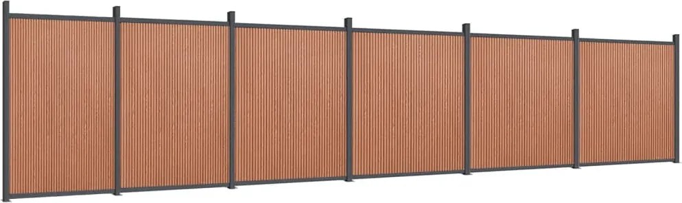 vidaXL Panou pentru gard, maro, 1045x186 cm, WPC