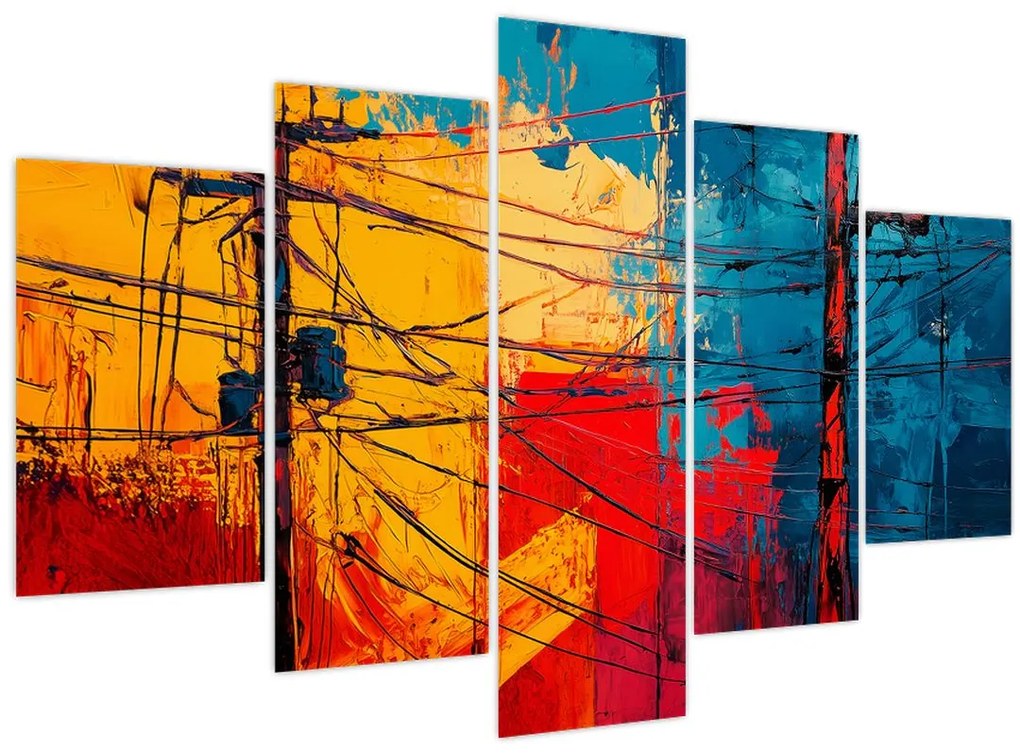 Tablou - Linii electrice abstracte (150x105 cm)
