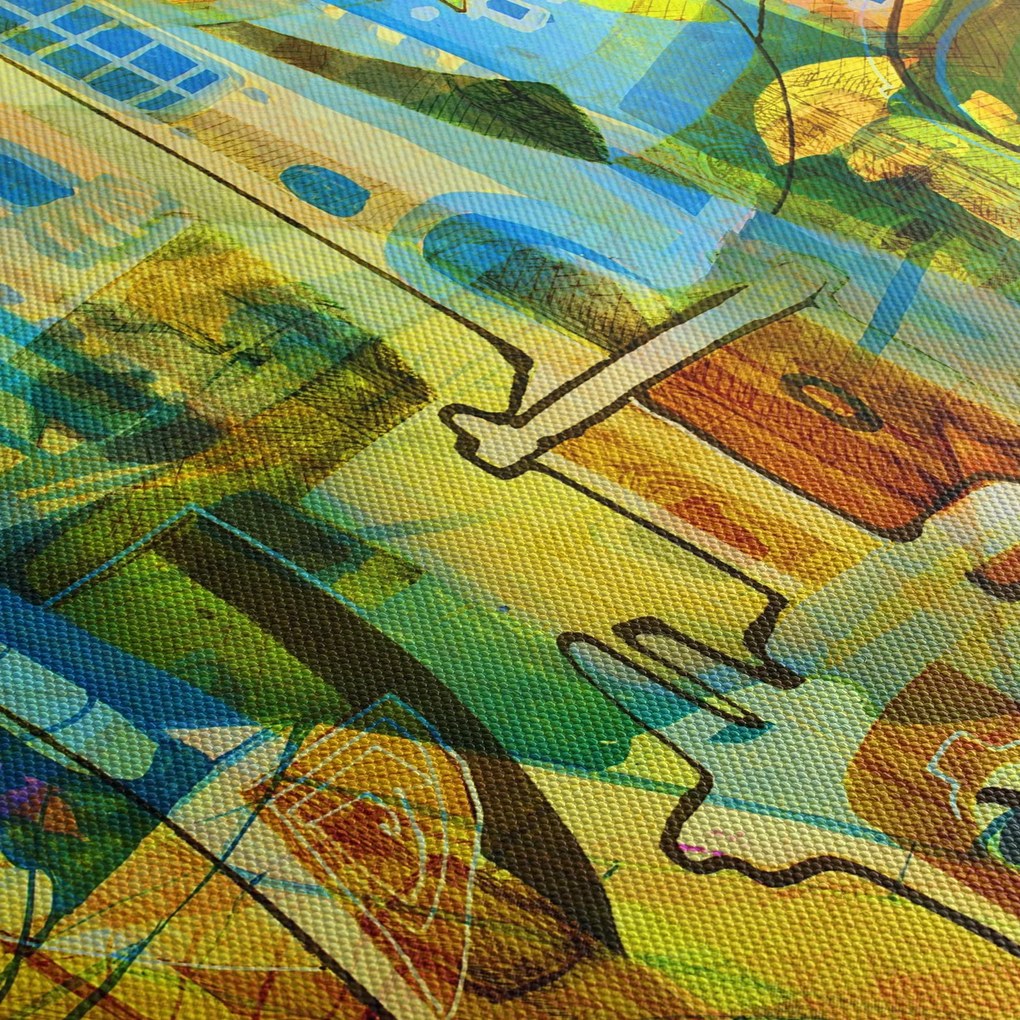 Tablou - Arhitectură, abstractizare cubistă (90x60 cm)