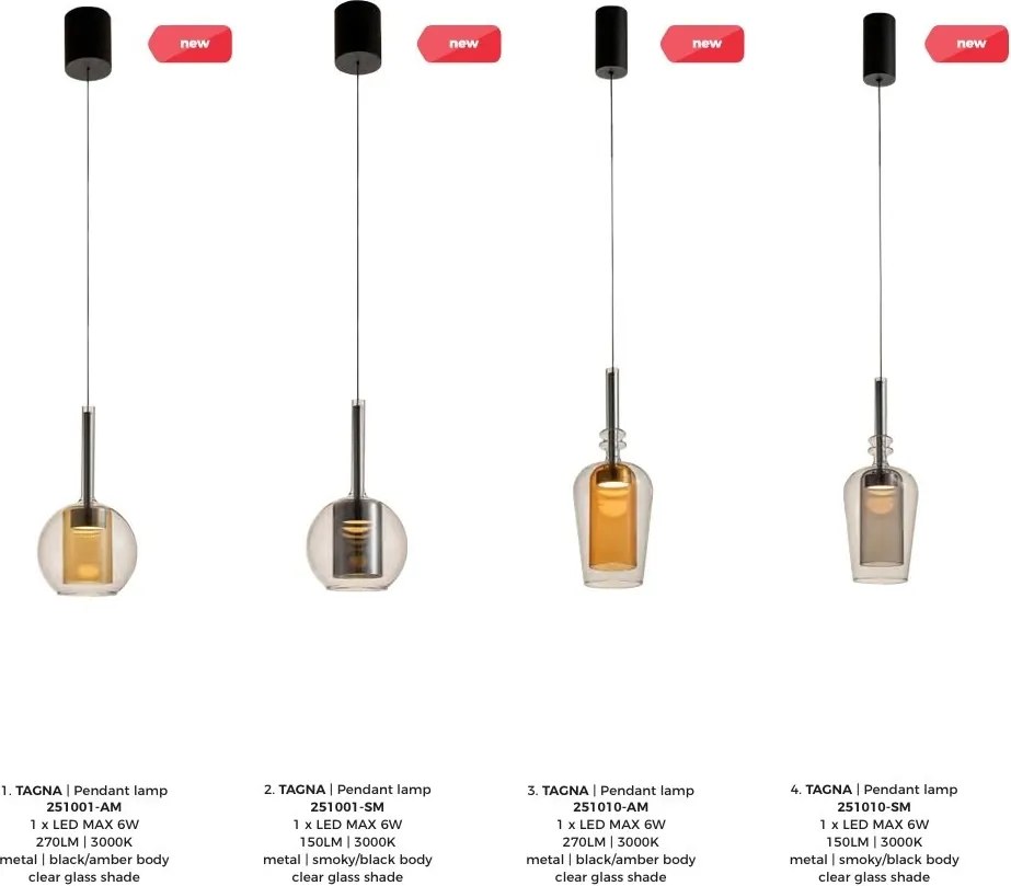 Lustra, Pendul LED modern TAGNA chihlimbar
