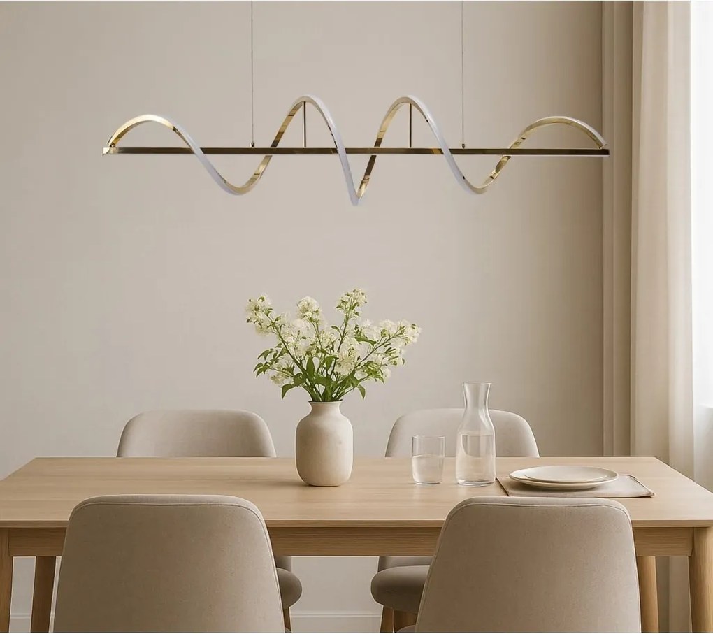 Lustra LED suspendata design modern MEMPHIS aurie 3-STEP DIMM