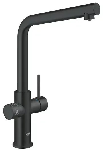 Baterie bucatarie Grohe Blue Home pipa tip L si Starter Kit negru mat