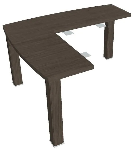 Extensie birou Verno 140 x 113 cm, stânga, stejar antracit