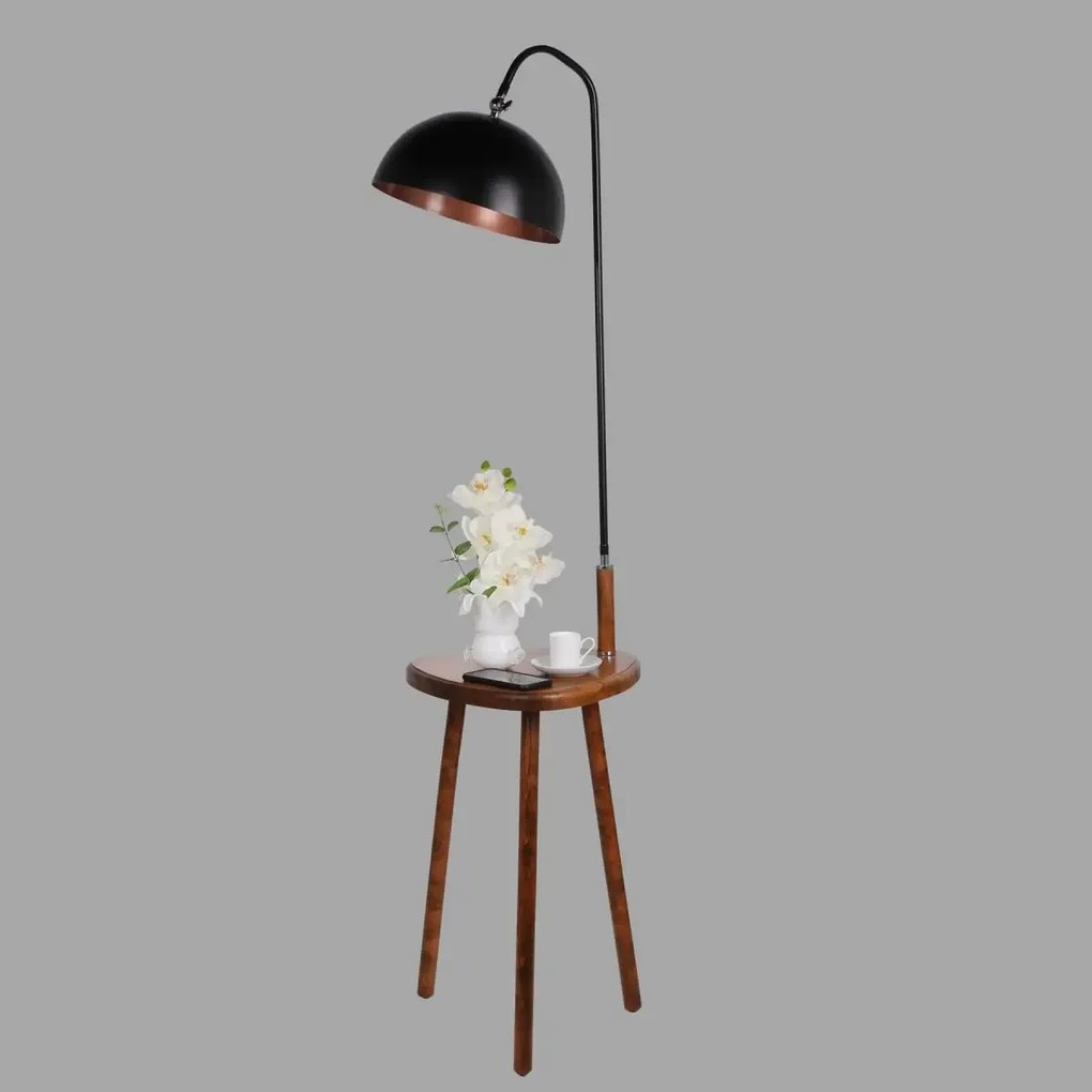 Masuta cu lampadar Decora Homs, negru,Seria lx, 40004