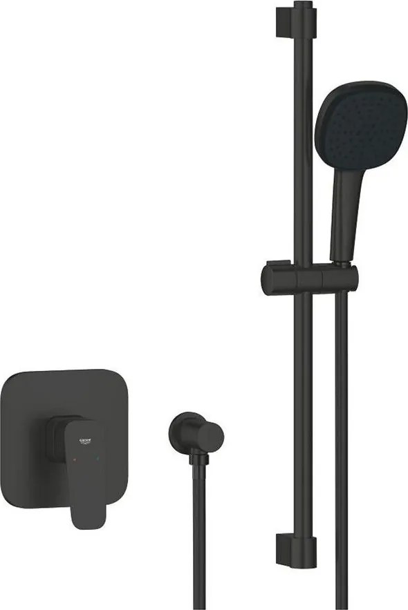 Sistem de dus incastrat Grohe Cubeo Tempesta cu para 2 functii fara corp ingropat finisaj negru mat