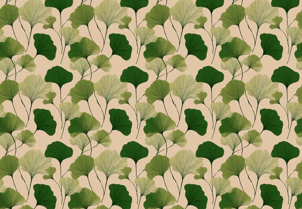 Fototapet - Frunze verzi de ginkgo (147x102 cm)