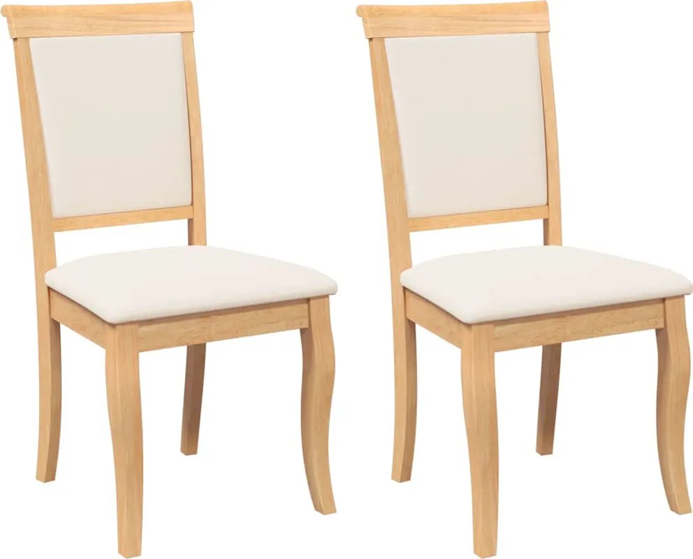 vidaXL Scaune sufragerie cu perne 2 buc cauciuc din lemn masiv natural