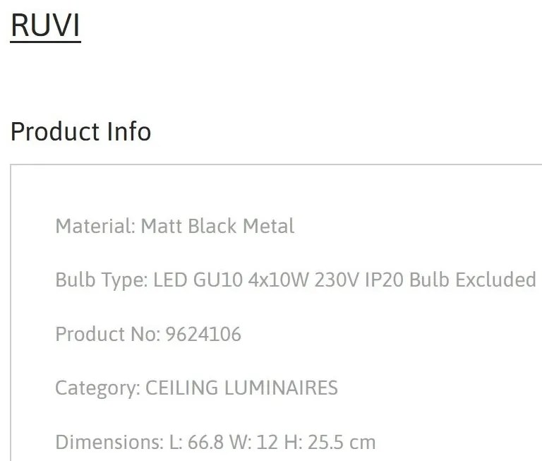 Lustra aplicata metalica design retro RUVI 4 negru
