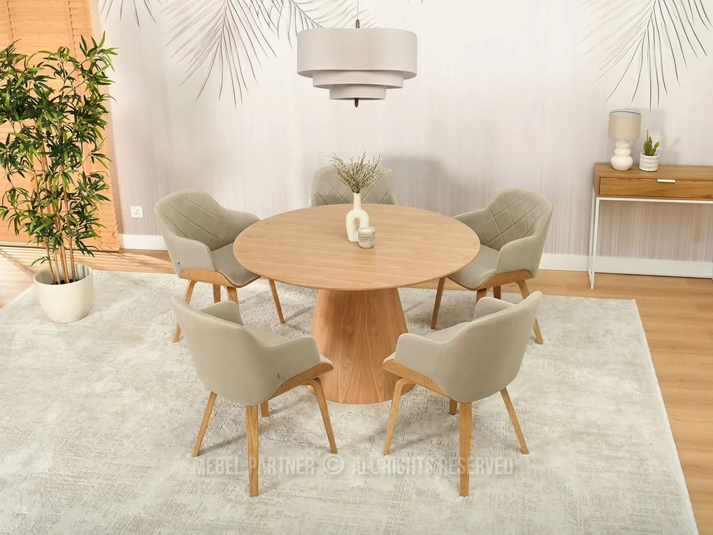 Scaun Sorien K (bej + stejar). Promo -16%. 1111267