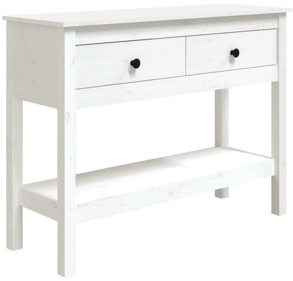814625 vidaXL Masă consolă, alb, 100x35x75 cm, lemn masiv de pin