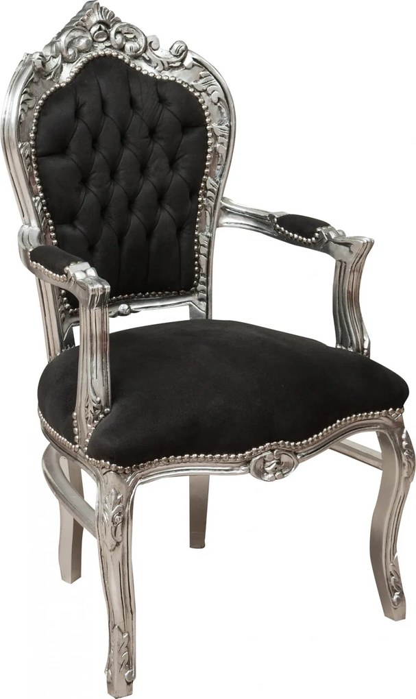 Fotoliu stil francez Ludovic al XVI-lea din lemn masiv de fag, negru