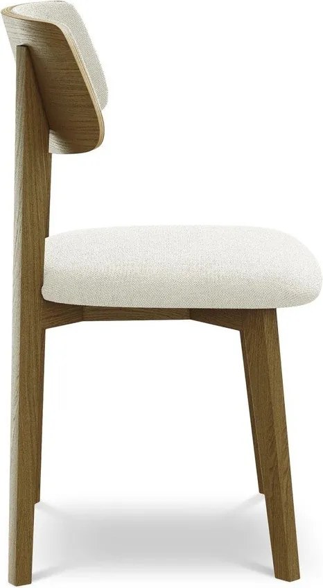 Scaun de dining crem din lemn masiv Niu – Makamii