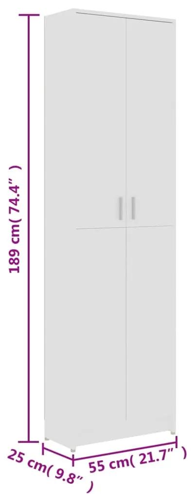 Sifonier de hol, alb, 55 x 25 x 189 cm, PAL Alb, 1