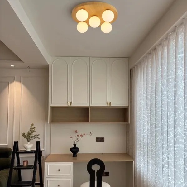 Brilagi - Plafonieră LUND WOOD 5xG9/9W/230V, Ø 40 cm, lemn