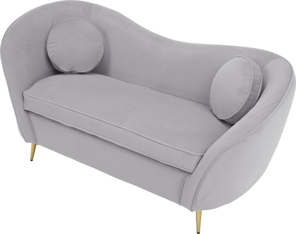 Canapea de design cu 2 locuri, ţesătură Velvet gri/gold crom auriu, EZIO TYP 2