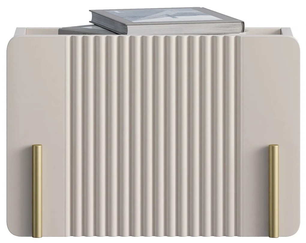 Noptieră Malmi 45 cm cu sertar - cashmir / crema bianca / gold