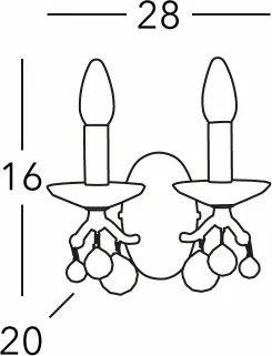 Kolarz 3234.62.3.KoT - Aplica de perete CARMEN din cristal, 2xE14/60W/230V, placată cu aur 24K