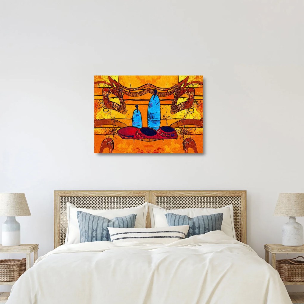 Tablou pe sticlă - Pictură străveche (70x50 cm)