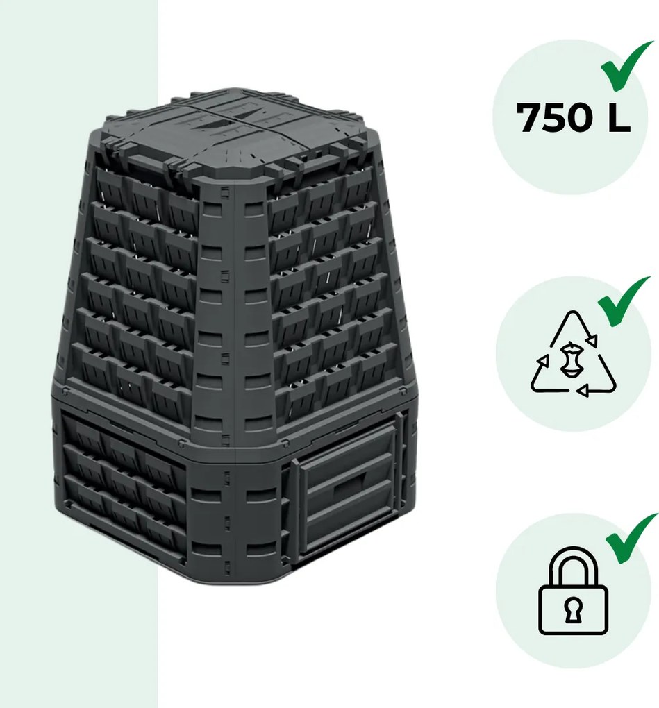 Prosperplast Compostor EVOGREEN VARIO, 750 l, negru