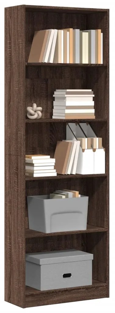vidaXL Bibliotecă, stejar maro, 60x24x176 cm, lemn prelucrat
