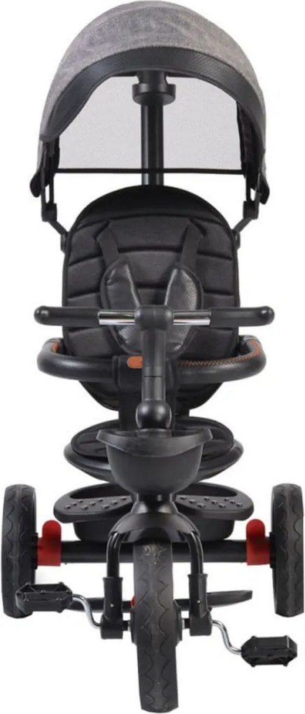 Tricicleta pliabila cu copertina NOVOKIDS™ Classico Trike , Pedale si maner pentru parinti, Scaun reversibil cu rotire 360 grade , Functie Free