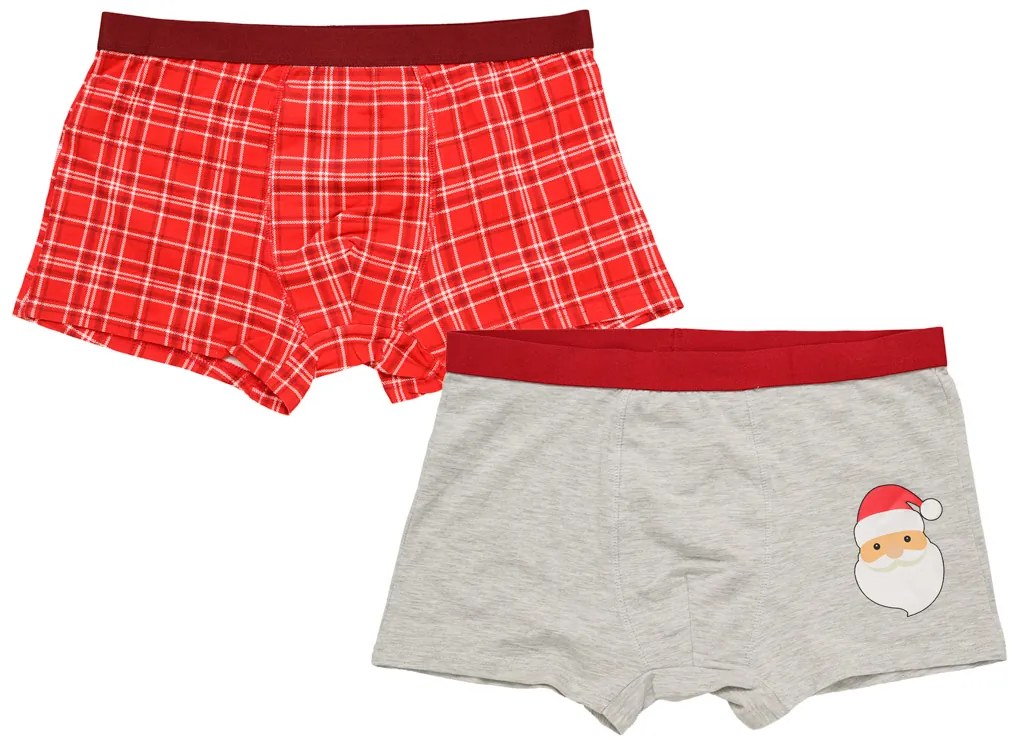 Boxeri barbatesti 2 buc RETRO CHRISTMAS rosii/gri - diferite marimi Marime: L
