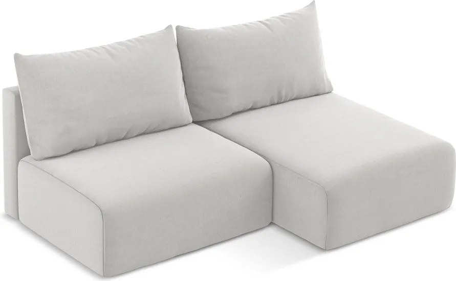 Colțar gri deschis extensibil/cu spațiu de depozitare cu tapițerie din catifea (cu colț pe partea dreaptă/cu șezlong) Kalena – Makamii