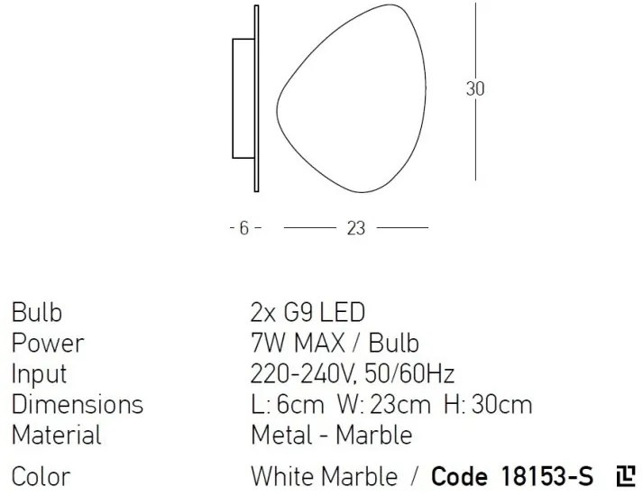 Aplica design decorativ modern MARBLE S 2L