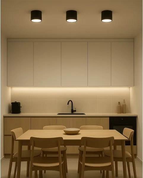 Spot LED, 10W, 230V, 3000/4000/6400K, diametru 12 cm, negru