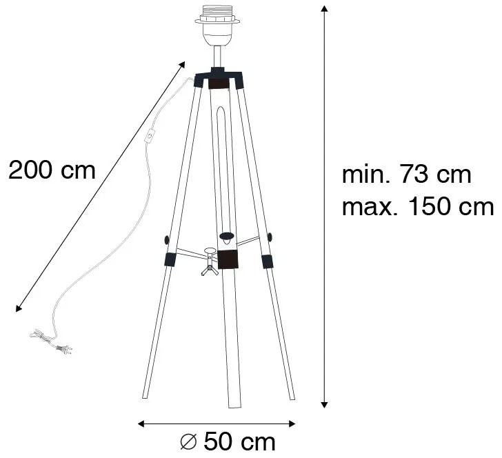 Lampă de podea vintage cu trepied din alamă - Cortin