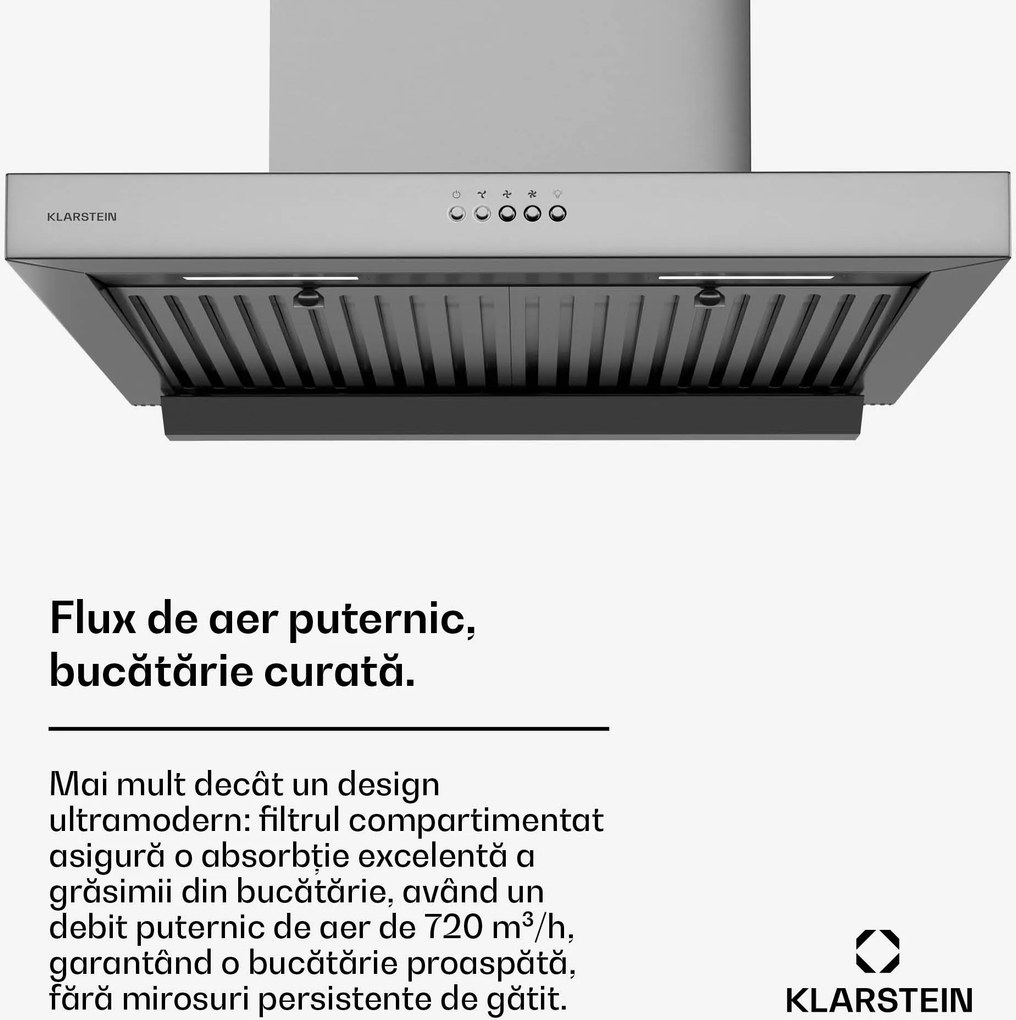 Klarstein Hota AeroClean, 649,9 m³/h, 4 niveluri, EEK A++, extracție/recirculare