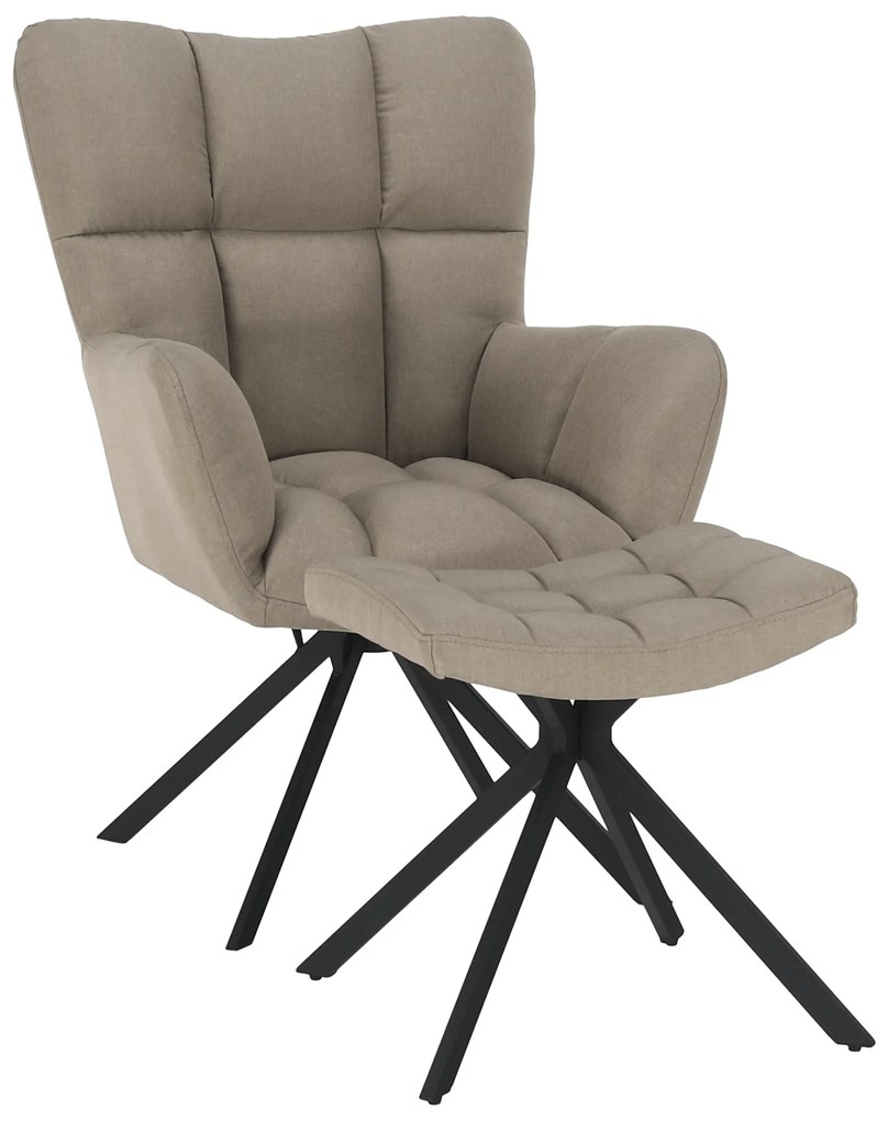 Scaun pivotant design cu bază, bej / negru, KOMODO TIP 2