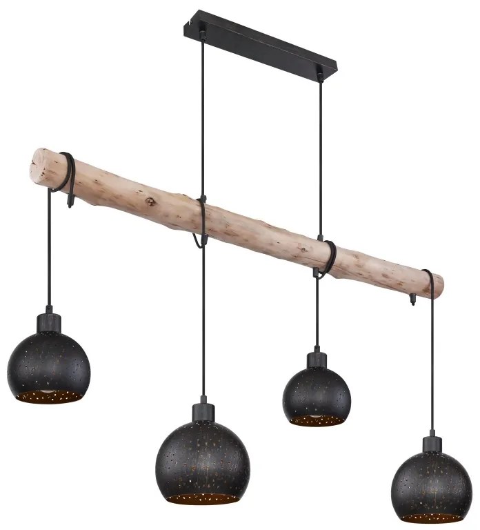 Lustra suspendata design modern ADAJA lemn 15452-4H GL