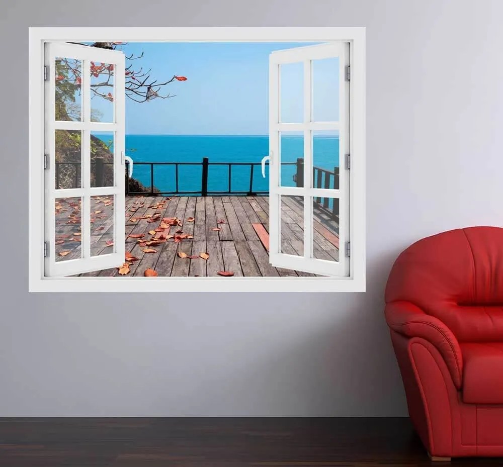 Fereastra cu efect 3D - Terasa spre Ocean - 119x93 cm