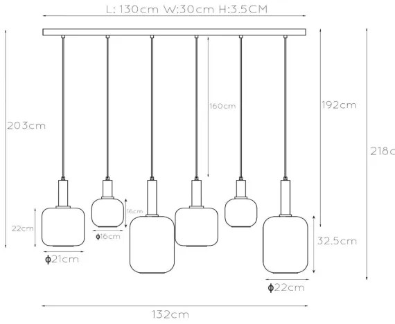 Lucide 45494/06/65 - Lustră pe cablu JOANET 6xE27/40W/230V