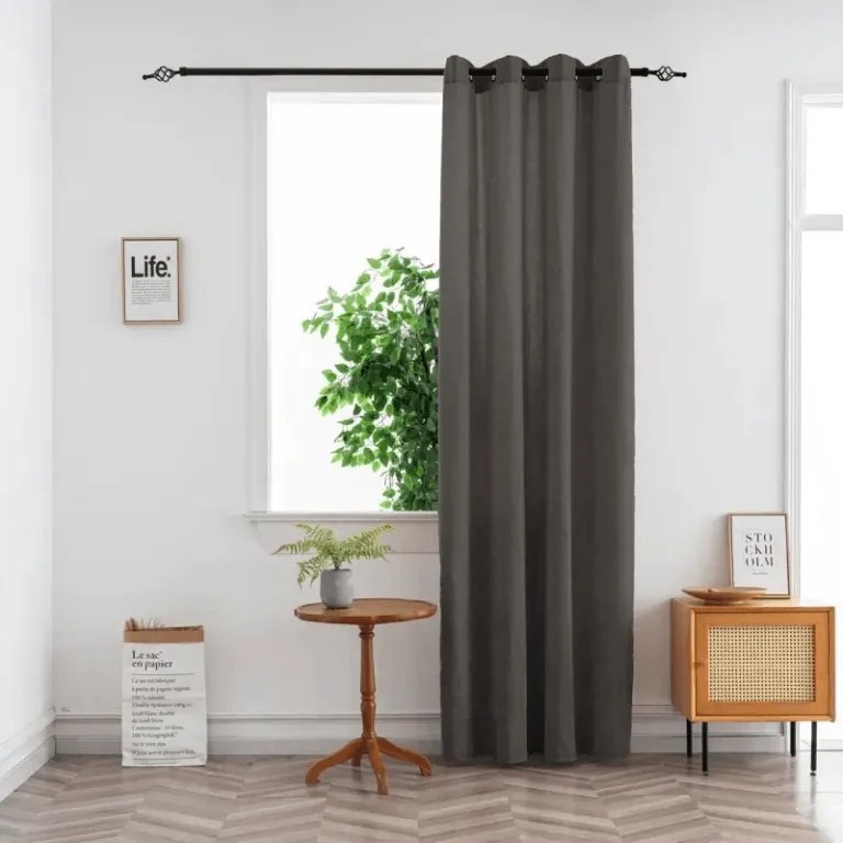 Draperie TAVIO 140x250 cm, gri-maroniu Agatat: Inele metalice